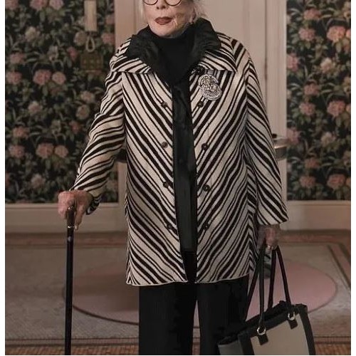 Only Murders in the Building Shirley MacLaine S2 Black White Coat